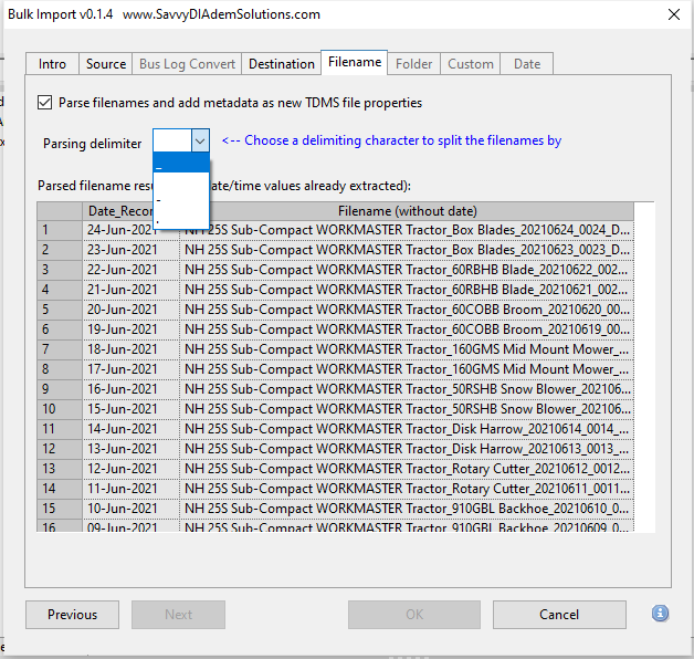 time series data metadata extraction